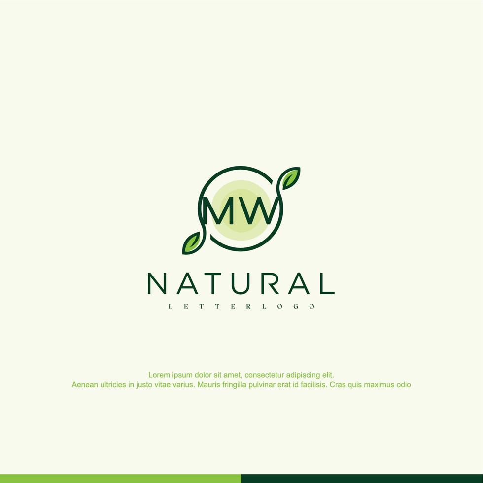 mw eerste natuurlijk logo vector