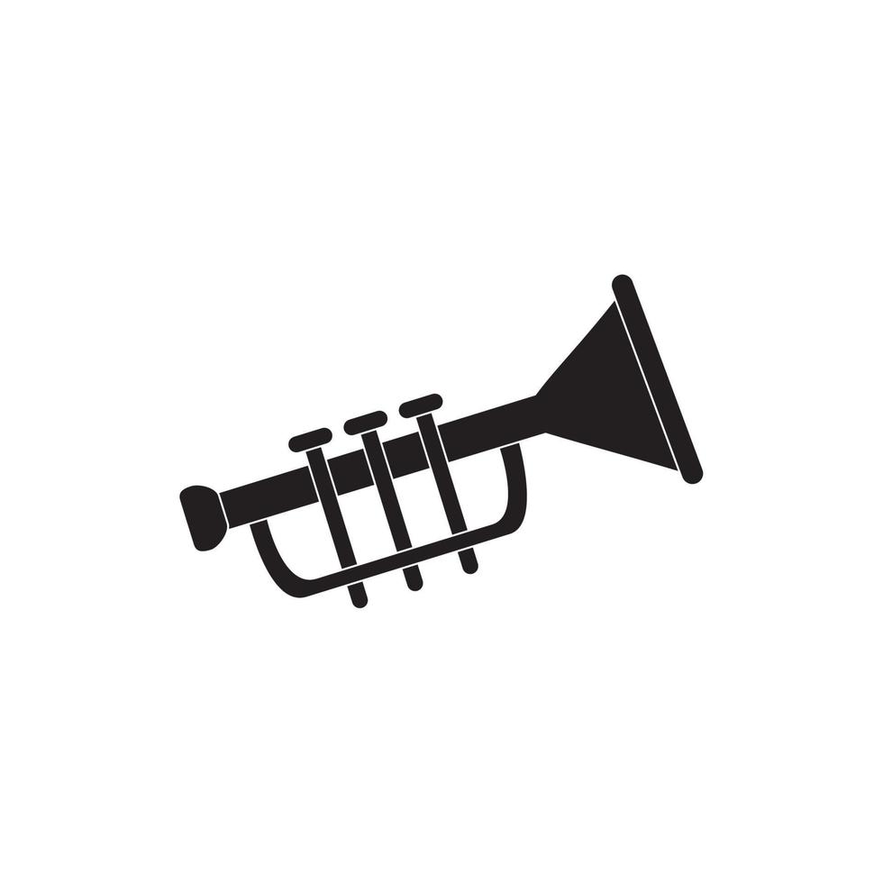 trompet wind instrument melodie geluid muziek- silhouet stijl icoon vector