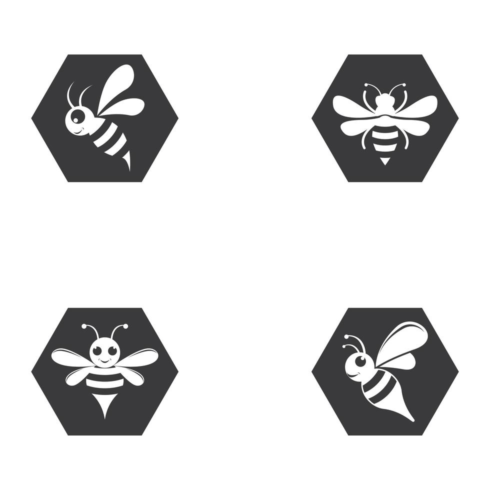 bee logo afbeeldingen instellen vector