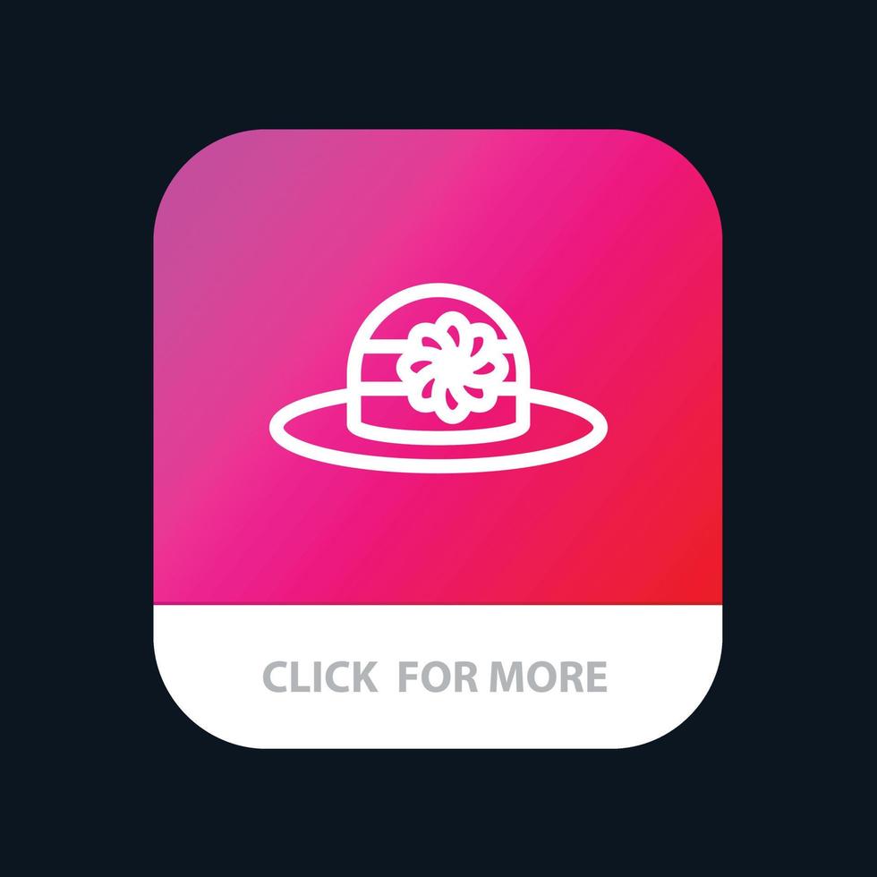 strand hoed pet mobiel app knop android en iOS lijn versie vector