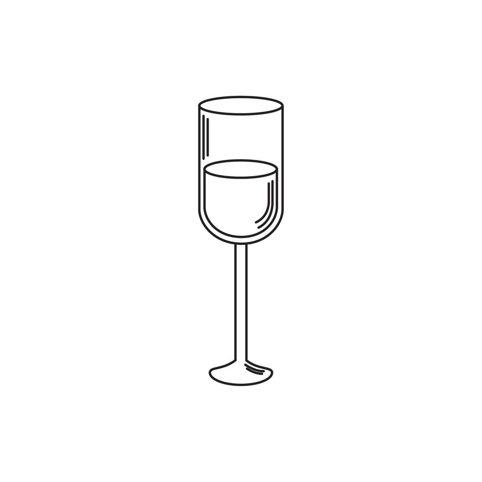 drankjes Champagne glas drank alcohol likeur lijn stijl icoon vector