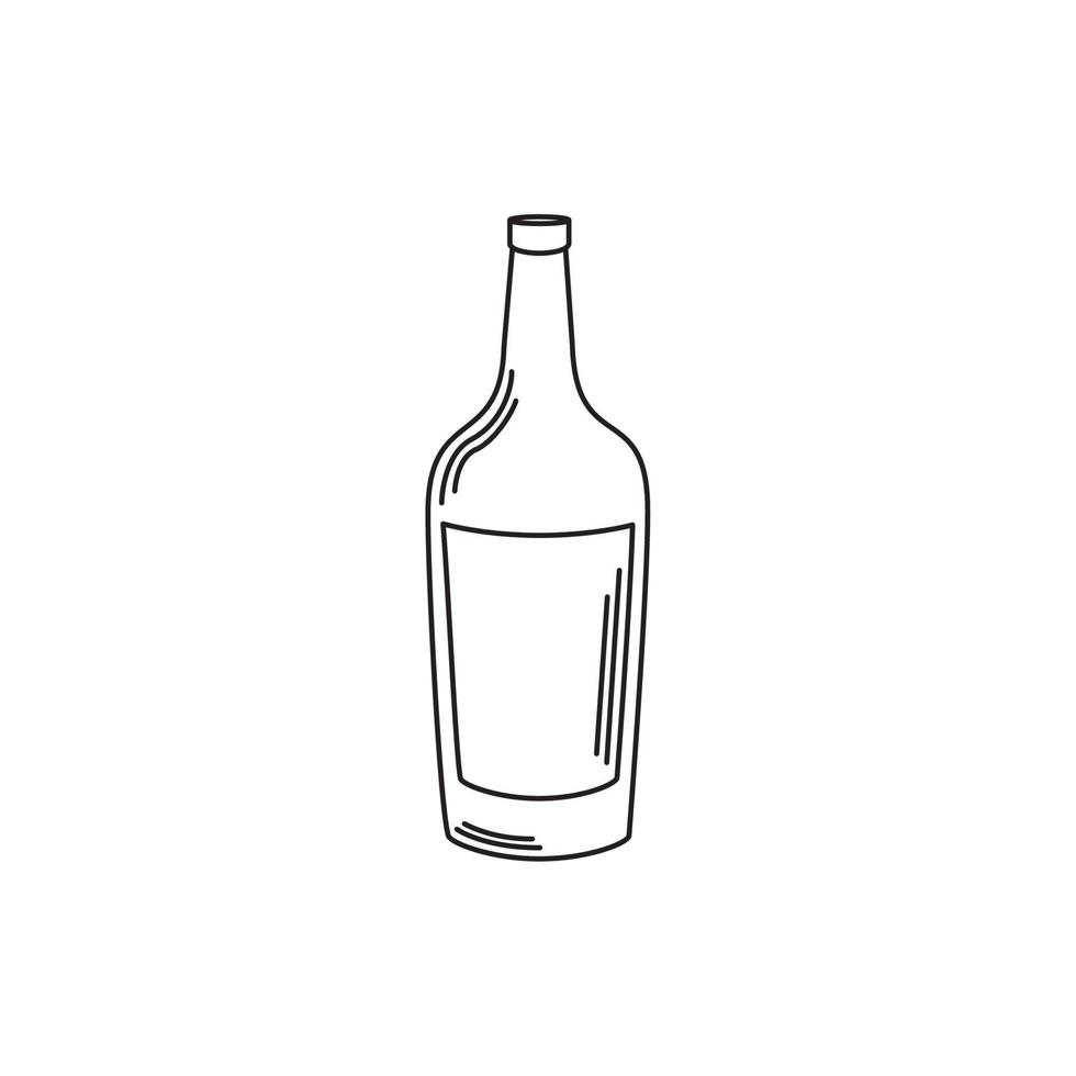 drankjes wijn fles voorafje likeur lijn stijl icoon vector