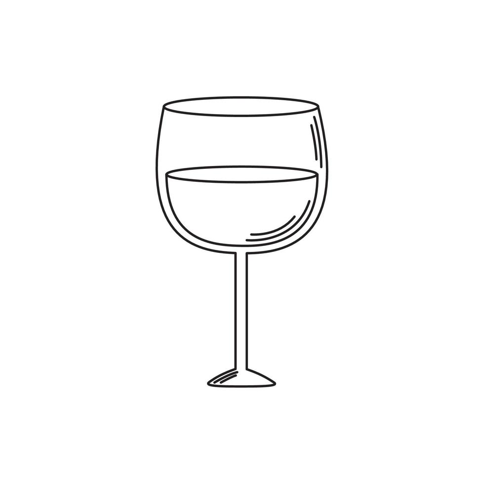 drankjes wijn glas kop drank viering lijn stijl icoon vector