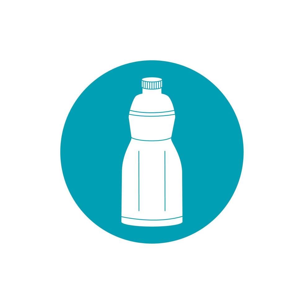 drankjes plastic fles versheid vloeistof blauw blok stijl icoon vector