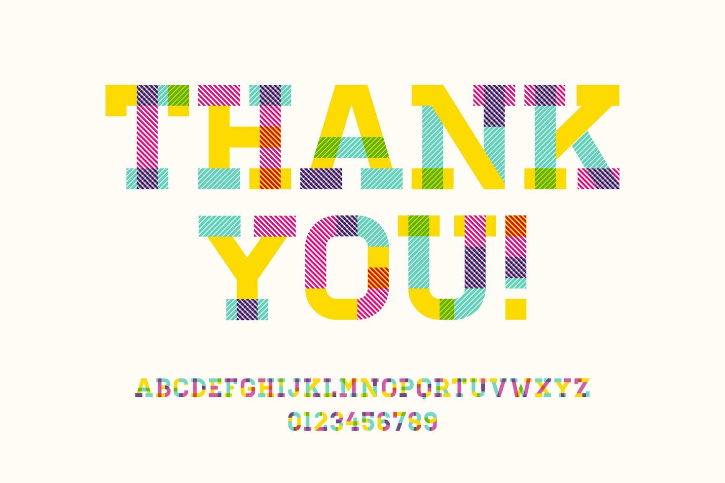 bedankt geometrische typografie met alfabet vector