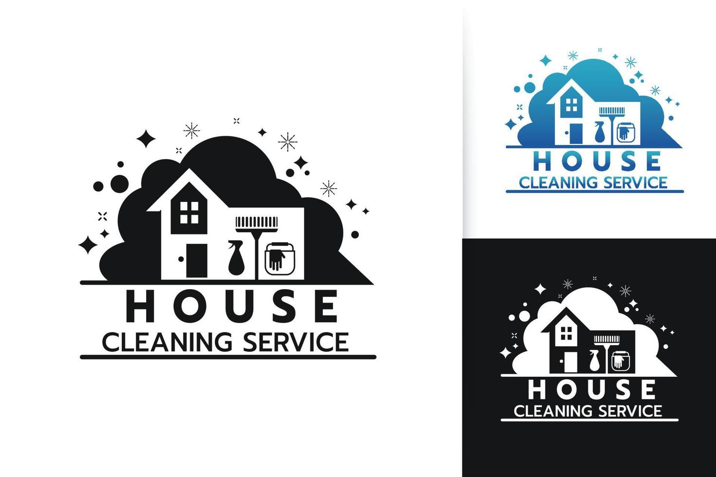 huis schoonmaak onderhoud logo vector