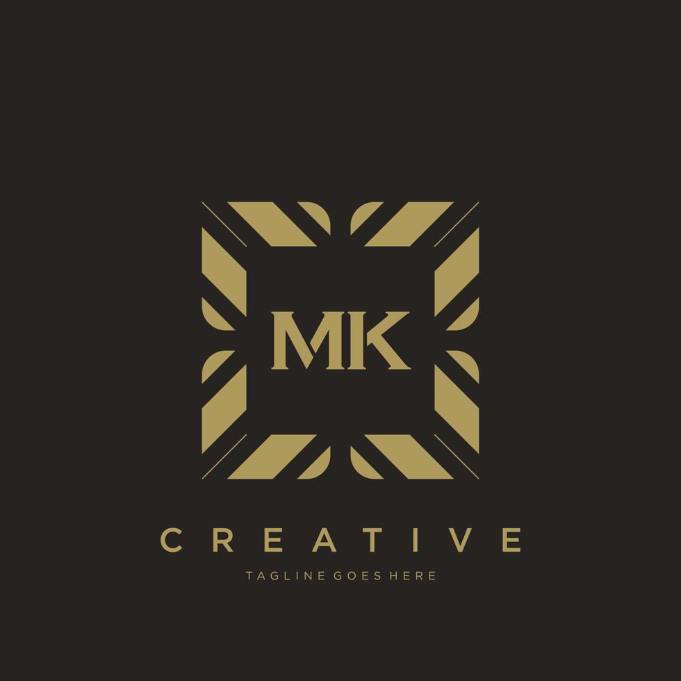 mk eerste brief luxe ornament monogram logo sjabloon vector