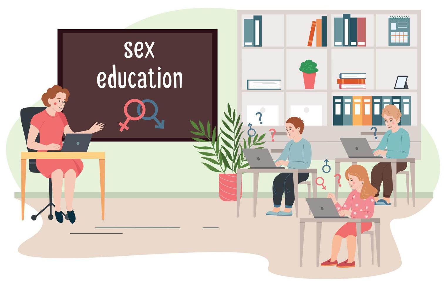 seks onderwijs vlak achtergrond vector