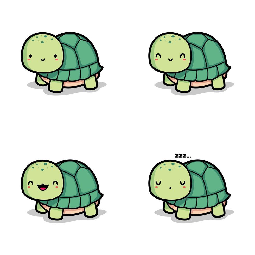 vector illustratie van schattig schildpad emoji