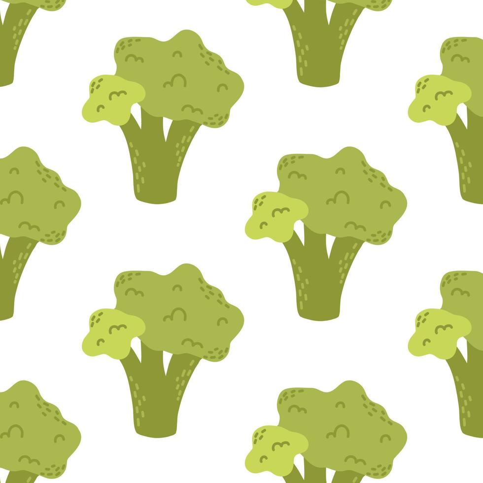 naadloos patroon met broccoli. patroon met groenten. vector illustratie. tekening stijl.