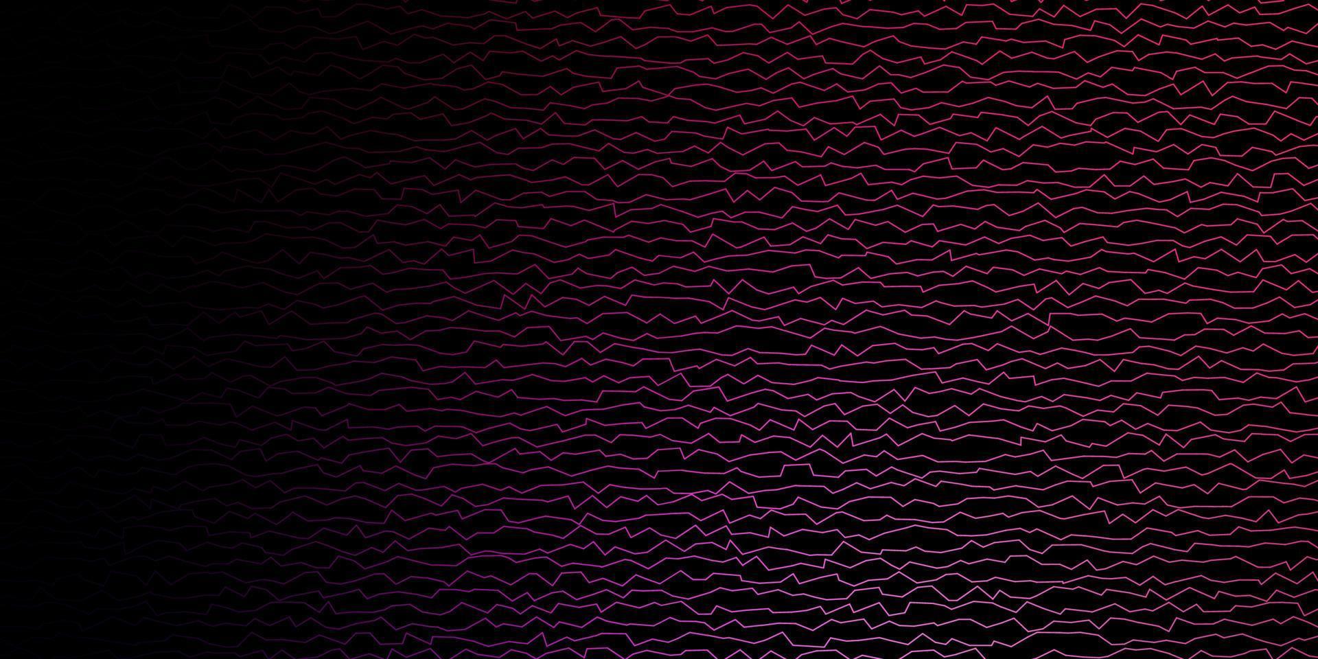 donkerpaarse, roze vectorachtergrond met gebogen lijnen. vector