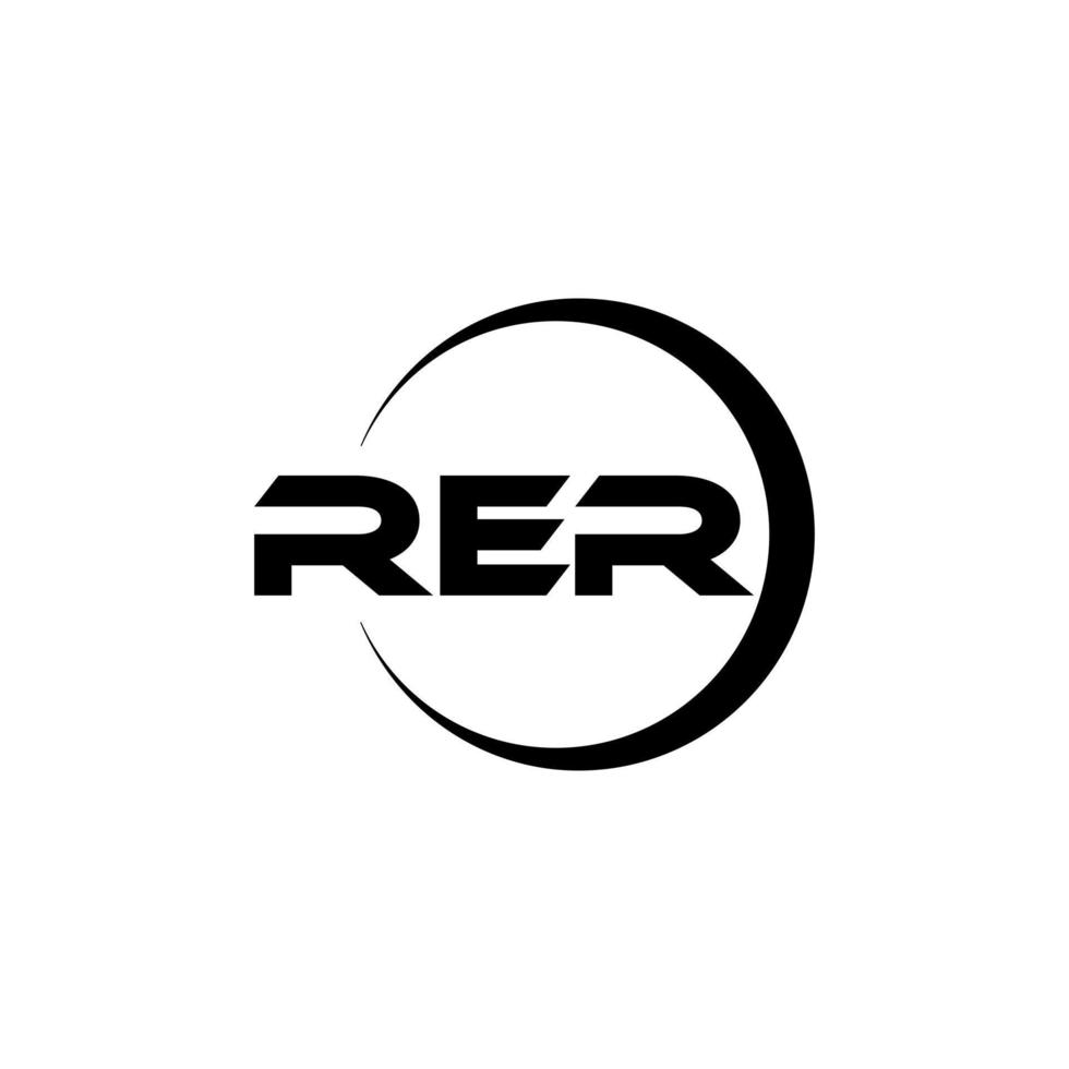 rer brief logo ontwerp in illustratie. vector logo, schoonschrift ontwerpen voor logo, poster, uitnodiging, enz.