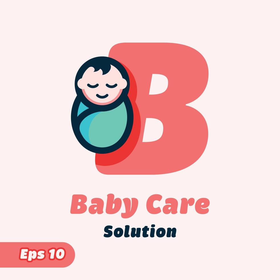 alfabet b baby zorg logo vector