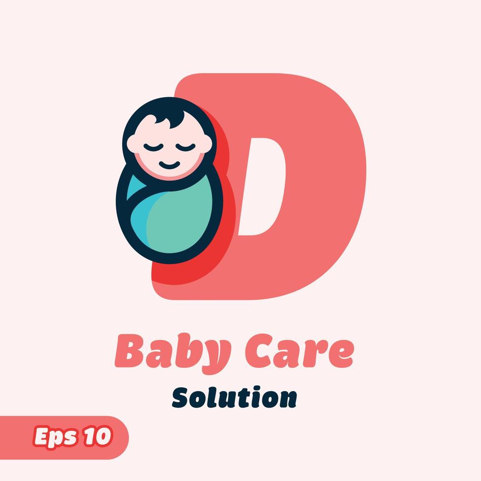 alfabet d baby zorg logo vector