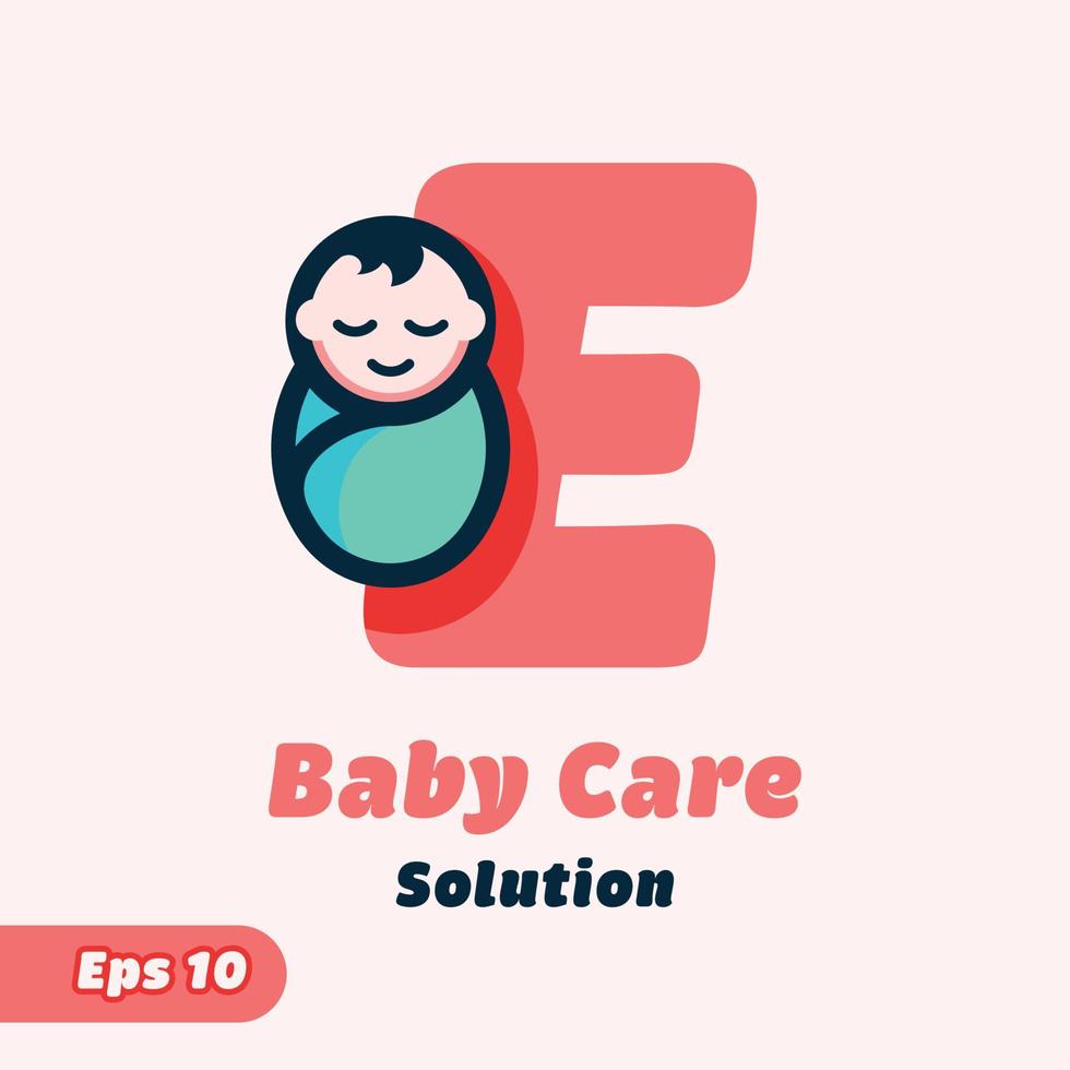 alfabet e baby zorg logo vector