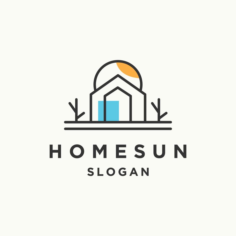 huis zon logo sjabloon vector illustratie ontwerp