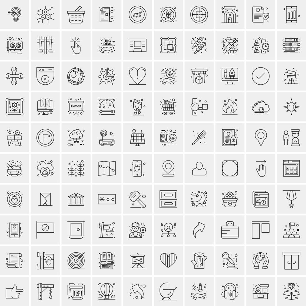 100 bedrijf pictogrammen voor web en afdrukken materiaal vector