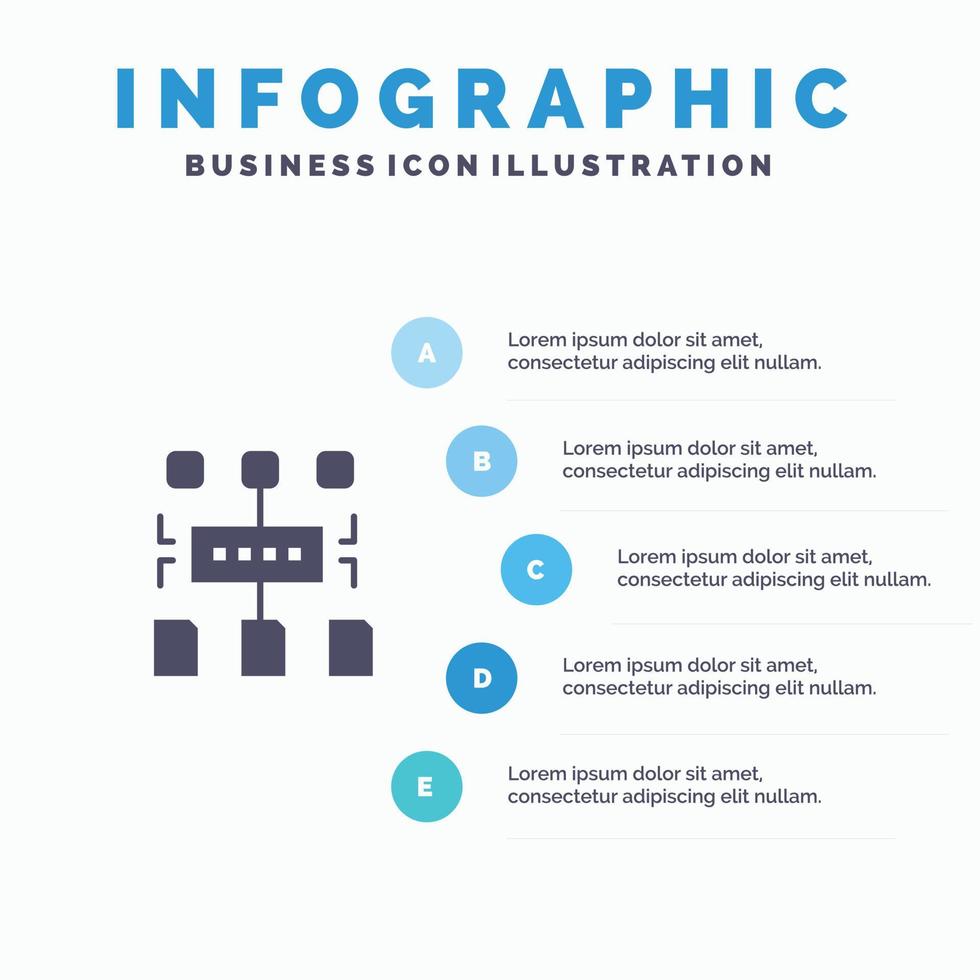 algoritme programma gebruiker document infographics presentatie sjabloon 5 stappen presentatie vector