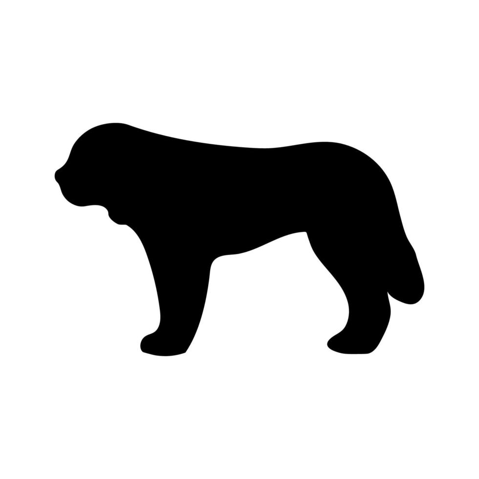 heilige Bernard hond. zwart silhouet van een hond Aan een wit achtergrond. vector illustratie