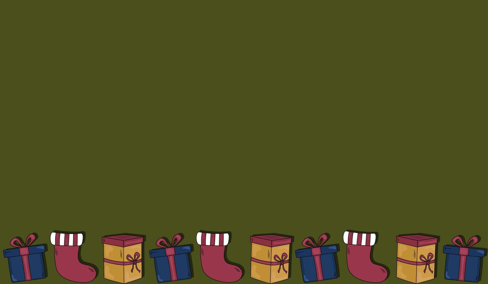 Kerstmis kopiëren ruimte groen achtergrond met geschenk dozen. vector vakantie sjabloon van Kerstmis uitnodiging, groet kaart
