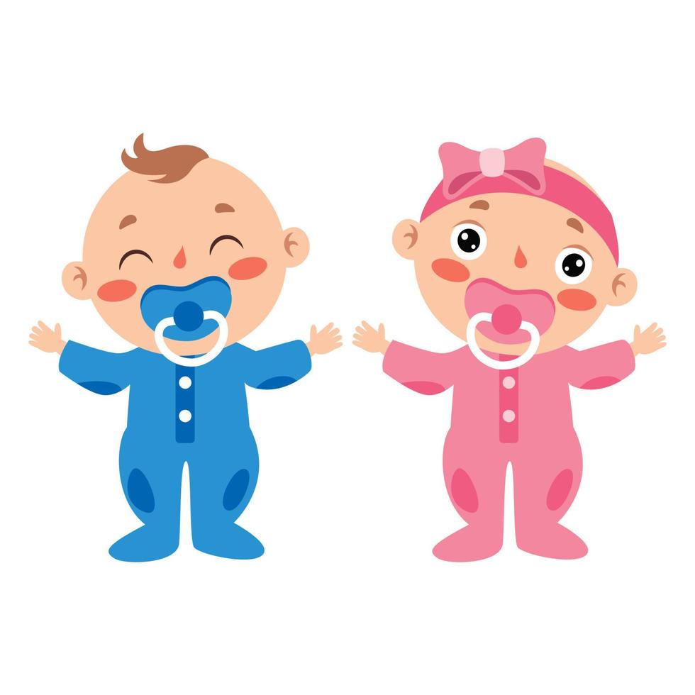 tekenfilm illustratie van baby's vector