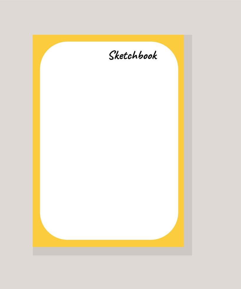 bladzijde voor notitieboekje geel schetsboek. vector illustratie