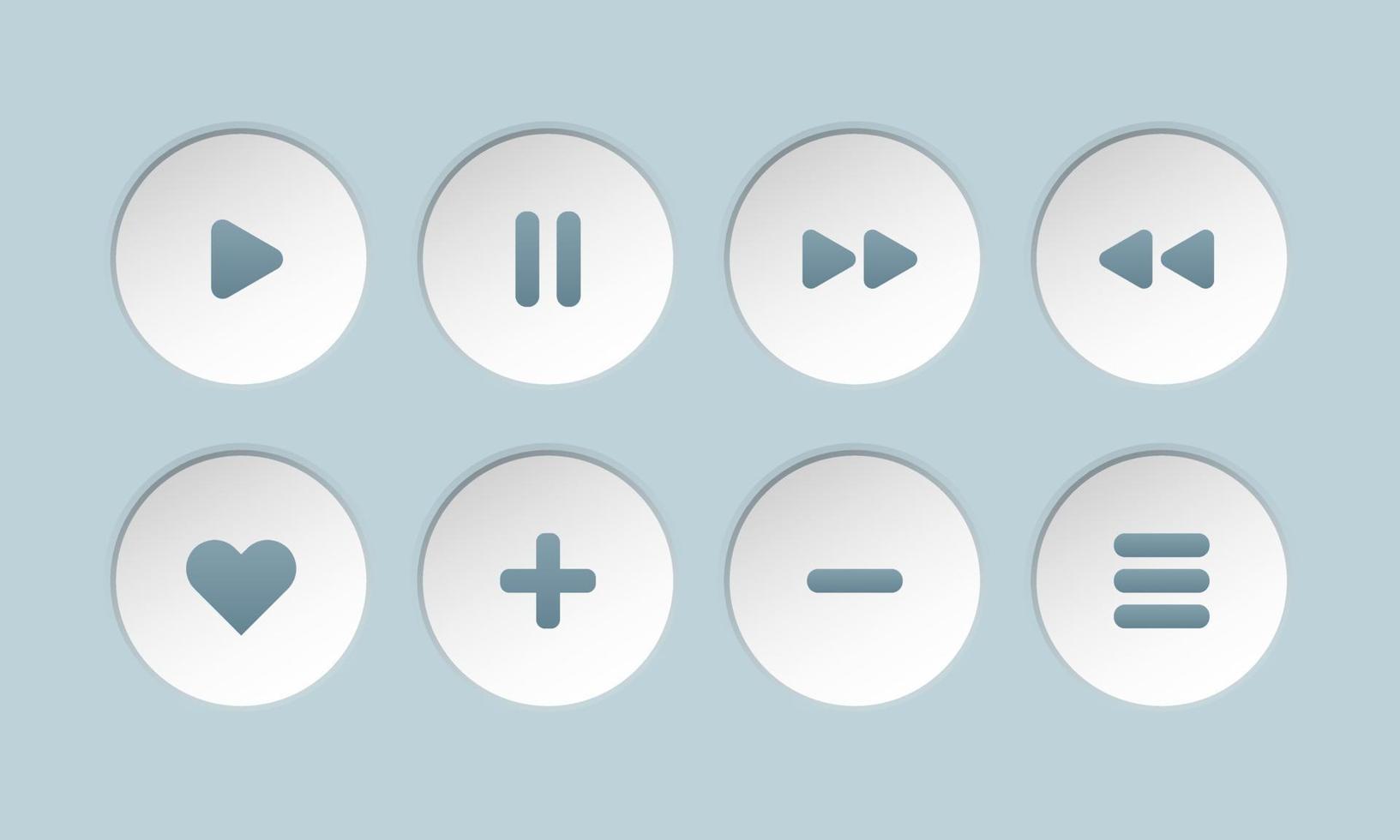 online muziek- audio speler toetsen pictogrammen vector reeks