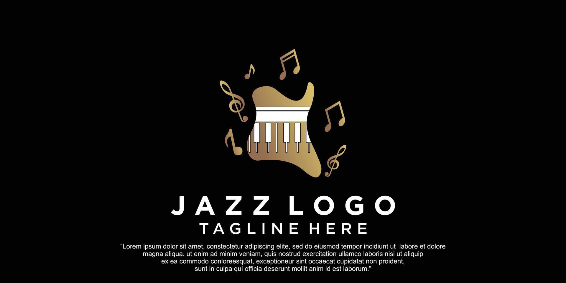 jazz- muziek- logo ontwerp met modern concept premie vector