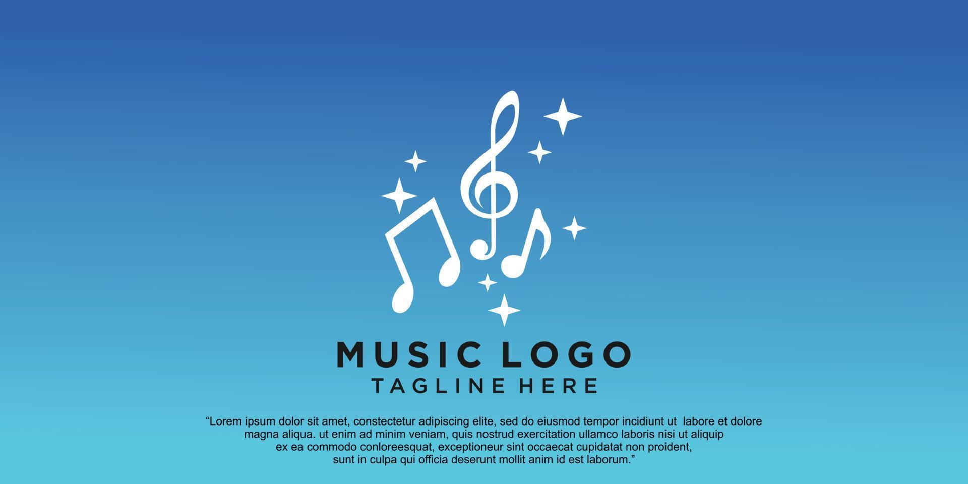 muziek logo-ontwerp met moderne concept premium vector