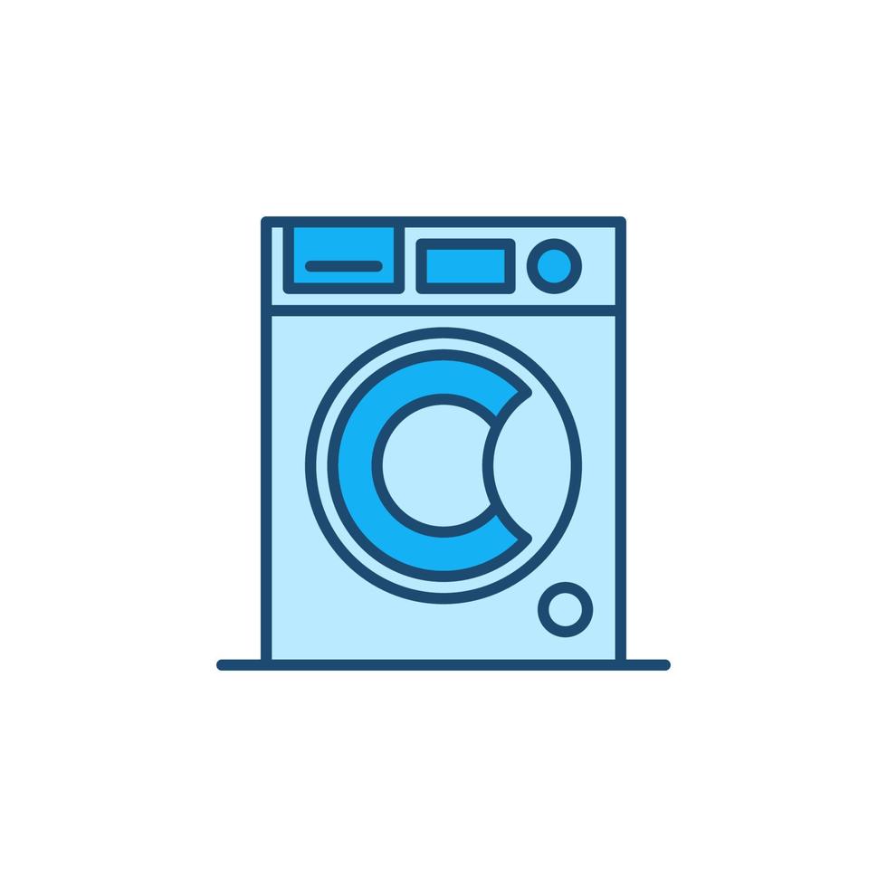 het wassen machine vector concept blauw modern icoon