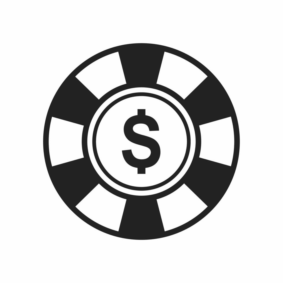 pokerfiches plat pictogram vector