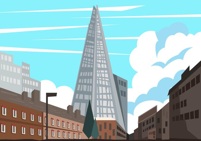 De shard en het uitzicht op de stad vector