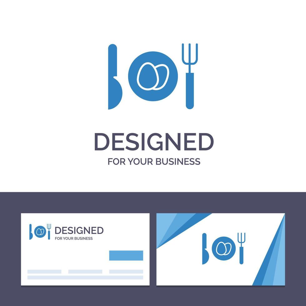 creatief bedrijf kaart en logo sjabloon avondeten ei Pasen vector illustratie
