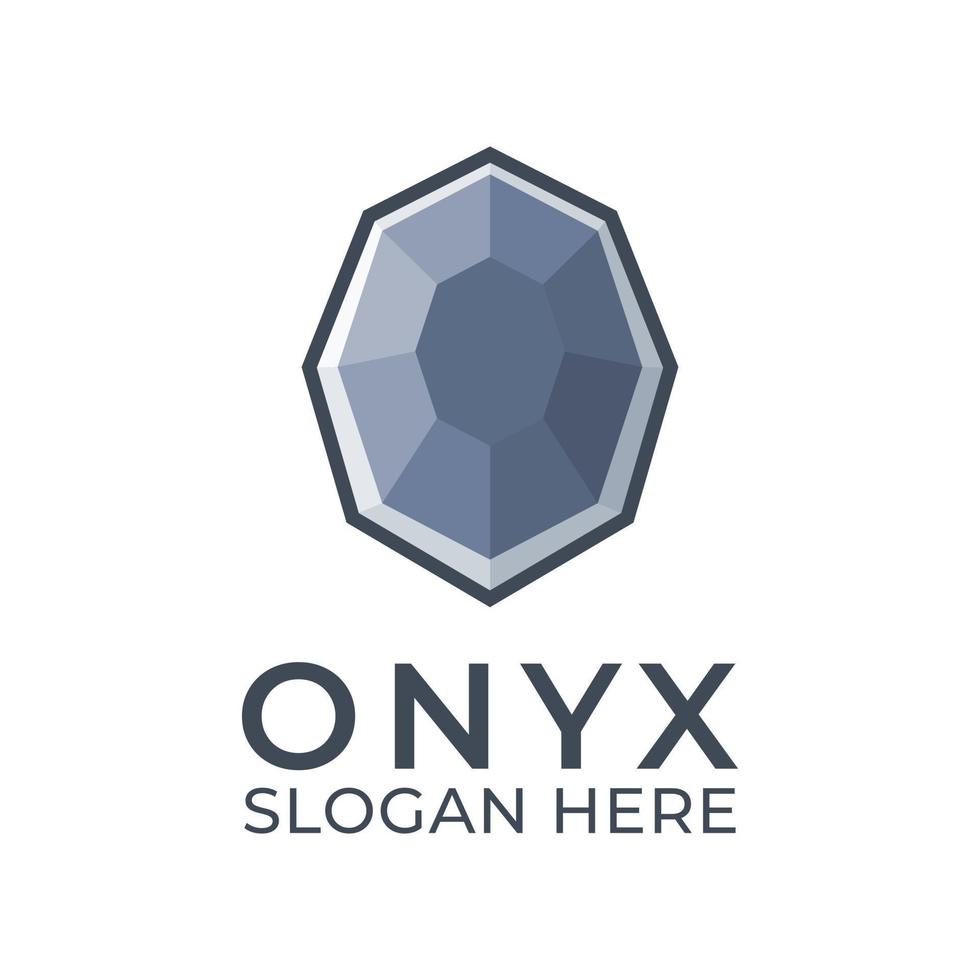 onyx edelsteen logo in drie dimensionaal stijl Aan geïsoleerd achtergrond vector