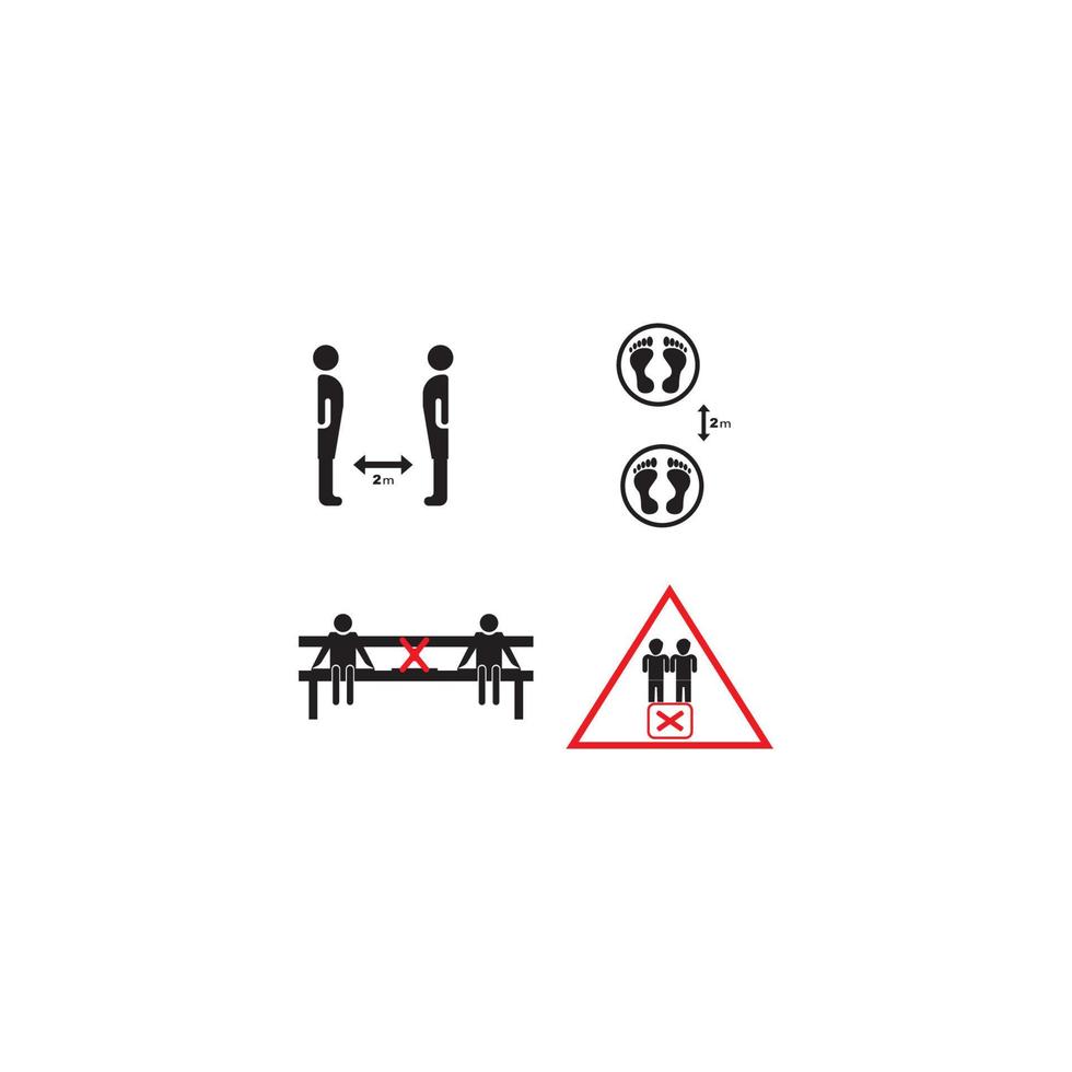 houden uw afstand. sociaal preventief meten voor coronavirus preventie. waarschuwing vector