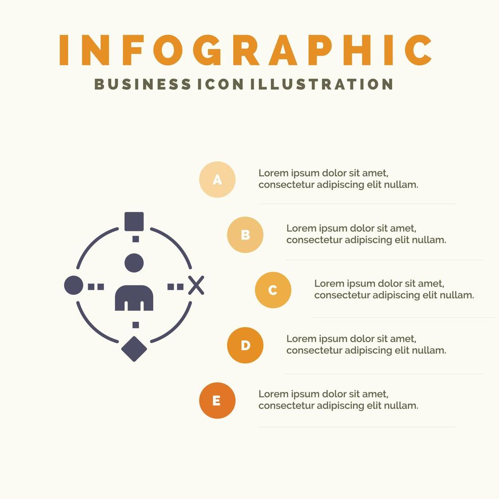 ambient gebruiker technologie ervaring solide icoon infographics 5 stappen presentatie achtergrond vector