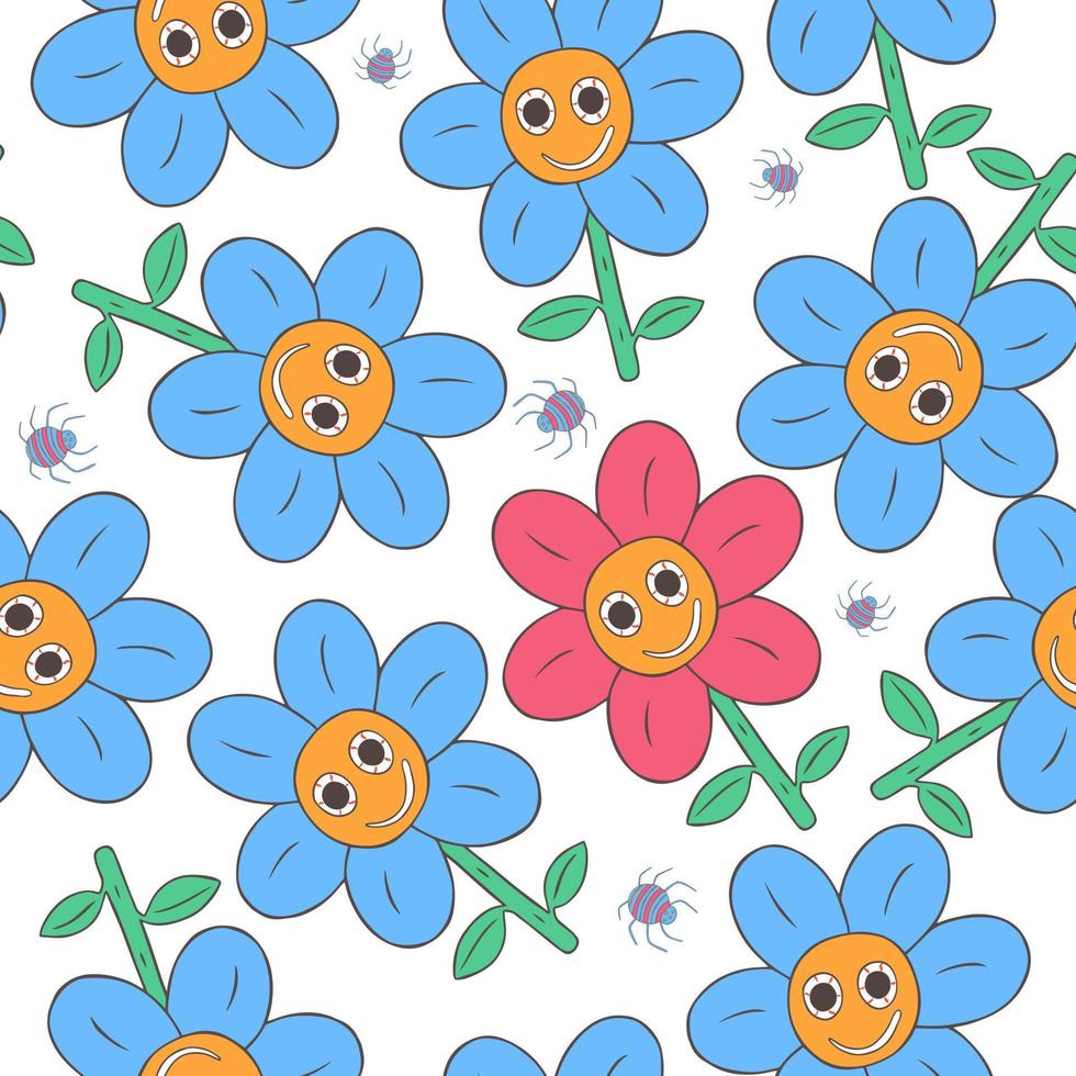 groovy bloem patroon vector