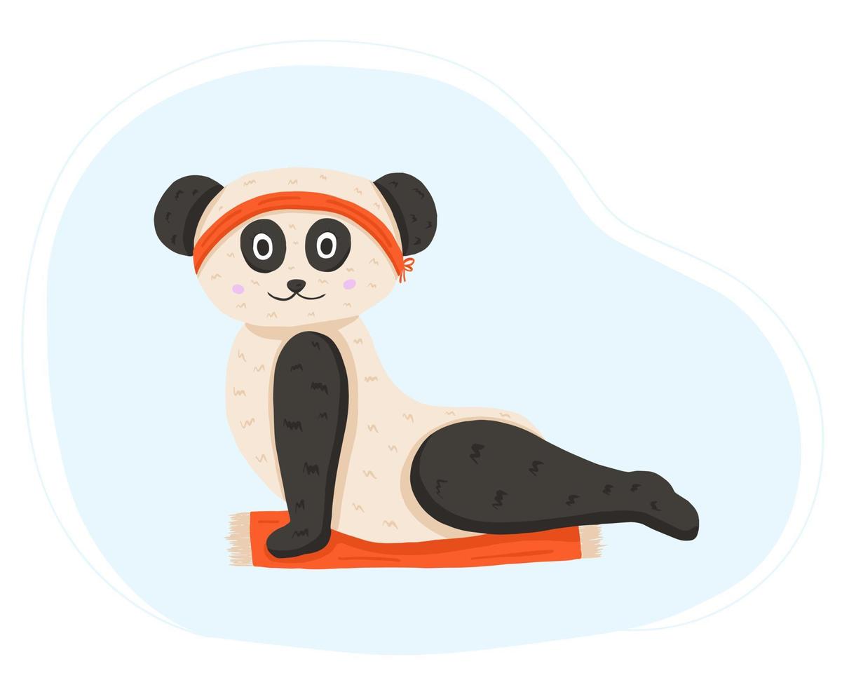 panda aan het doen yoga in tekenfilm stijl vector