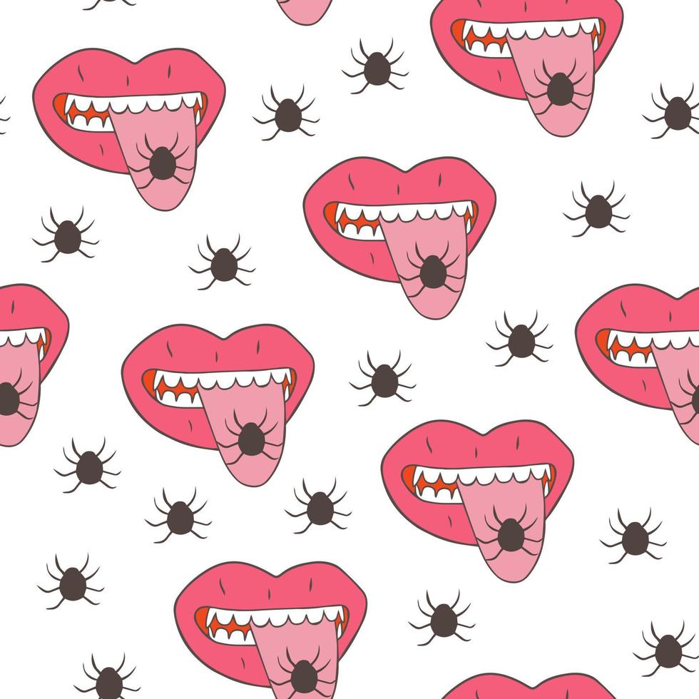 groovy lippen patroon vector