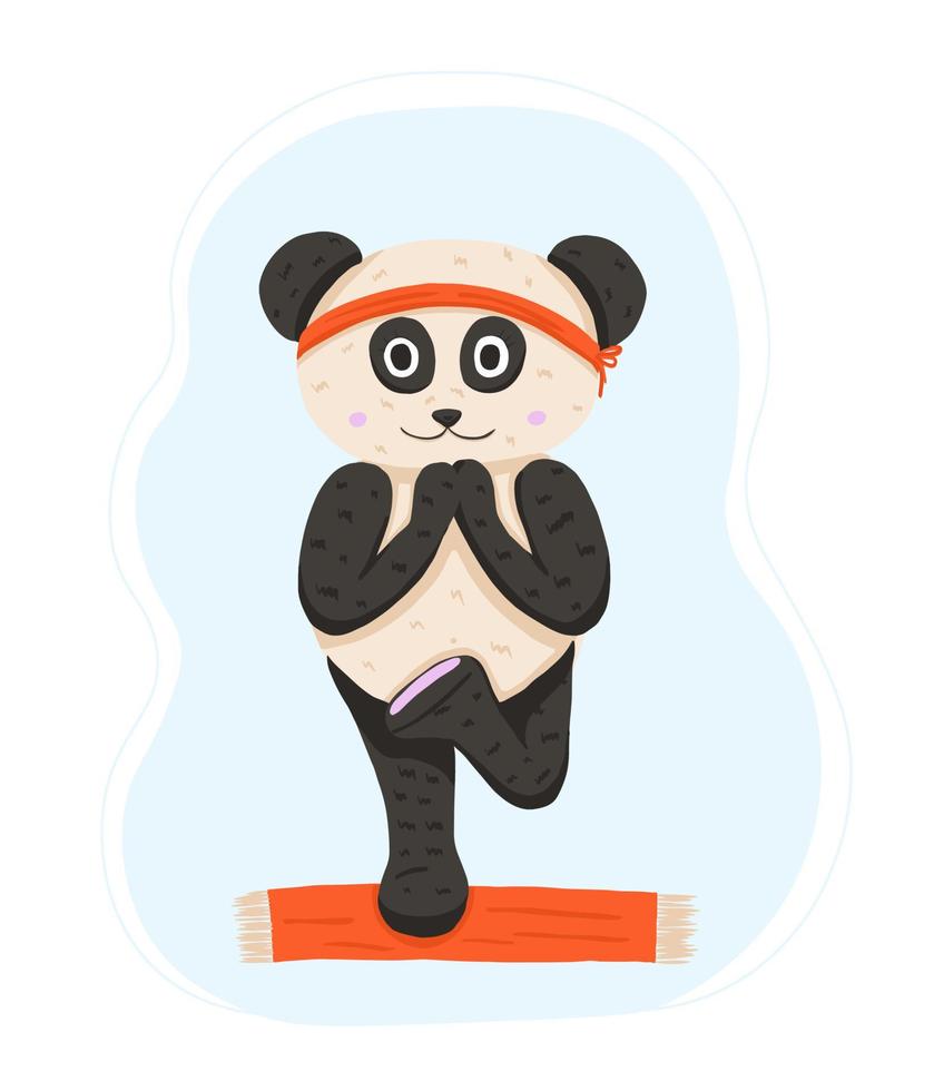 panda in yoga houding vector