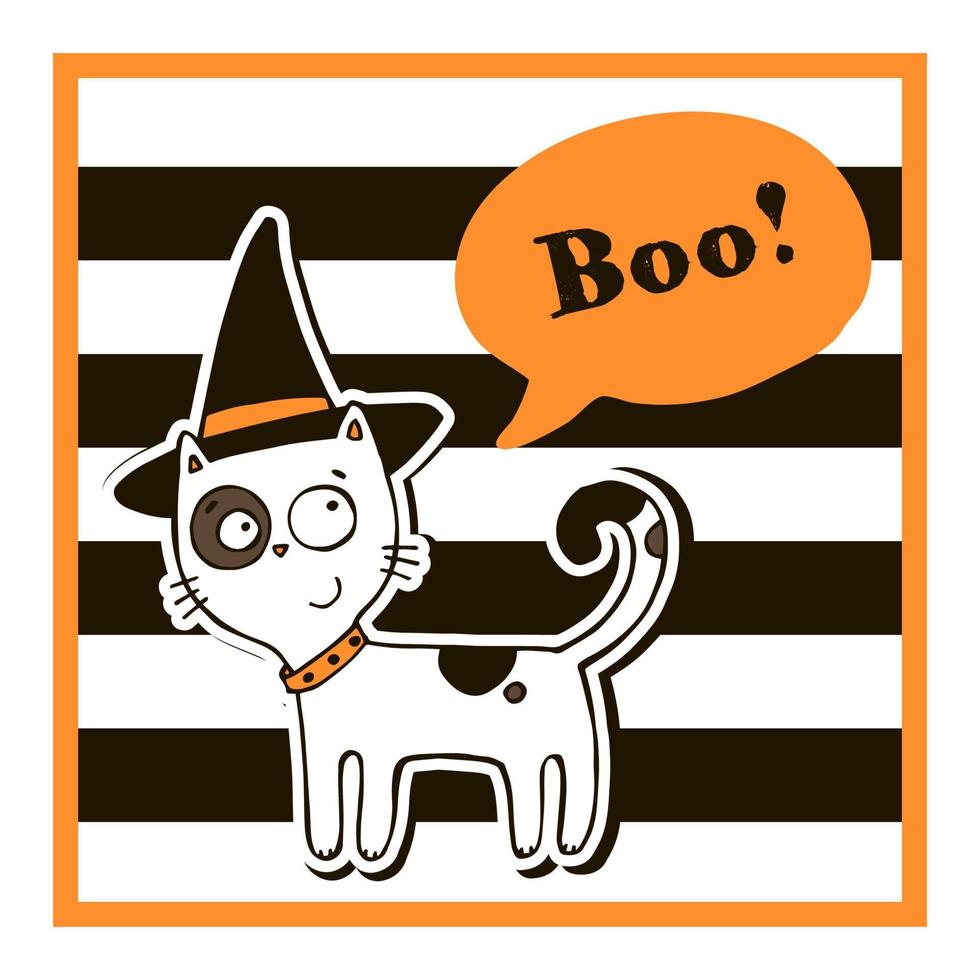 halloween vector illustratie met kat.