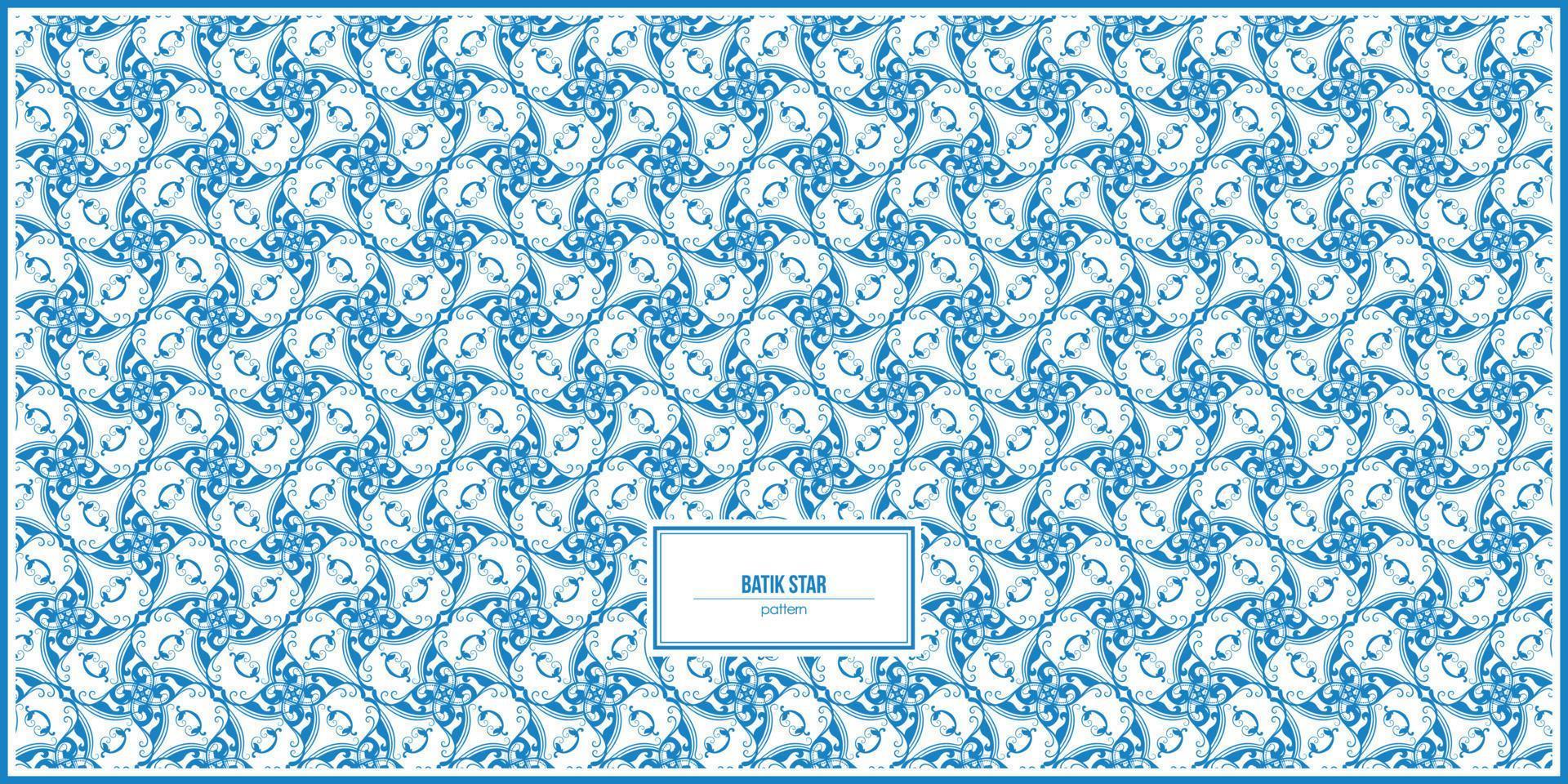batik ster patroon met dominant blauw kleur vector