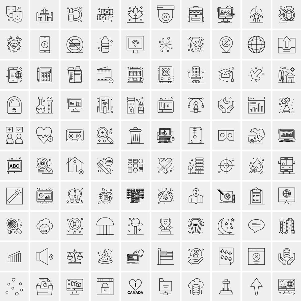 100 bedrijf pictogrammen voor web en afdrukken materiaal vector