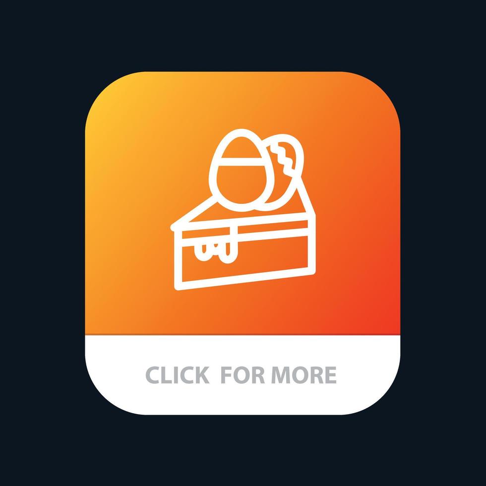 taart toetje Pasen ei mobiel app knop android en iOS lijn versie vector