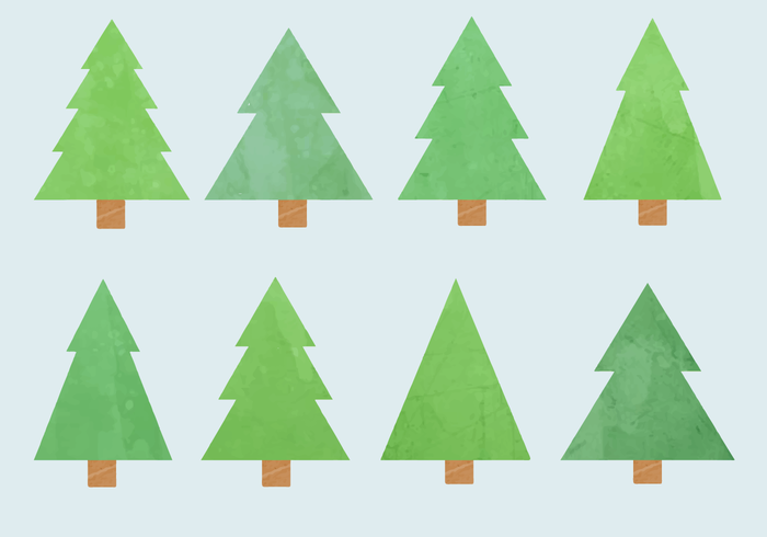 Gratis Waterverf Kerstboom Vector