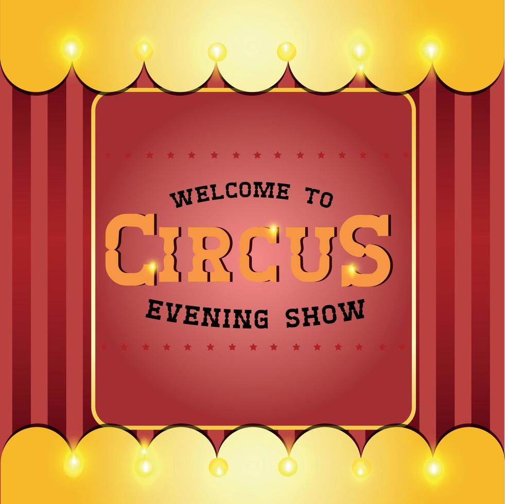 circus ticket. uitnodiging Aan rood achtergrond. poster. Welkom. avond show. vector