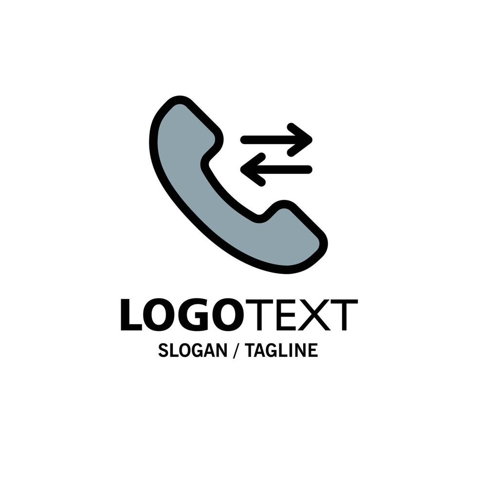 antwoord telefoontje contact ons bedrijf logo sjabloon vlak kleur vector