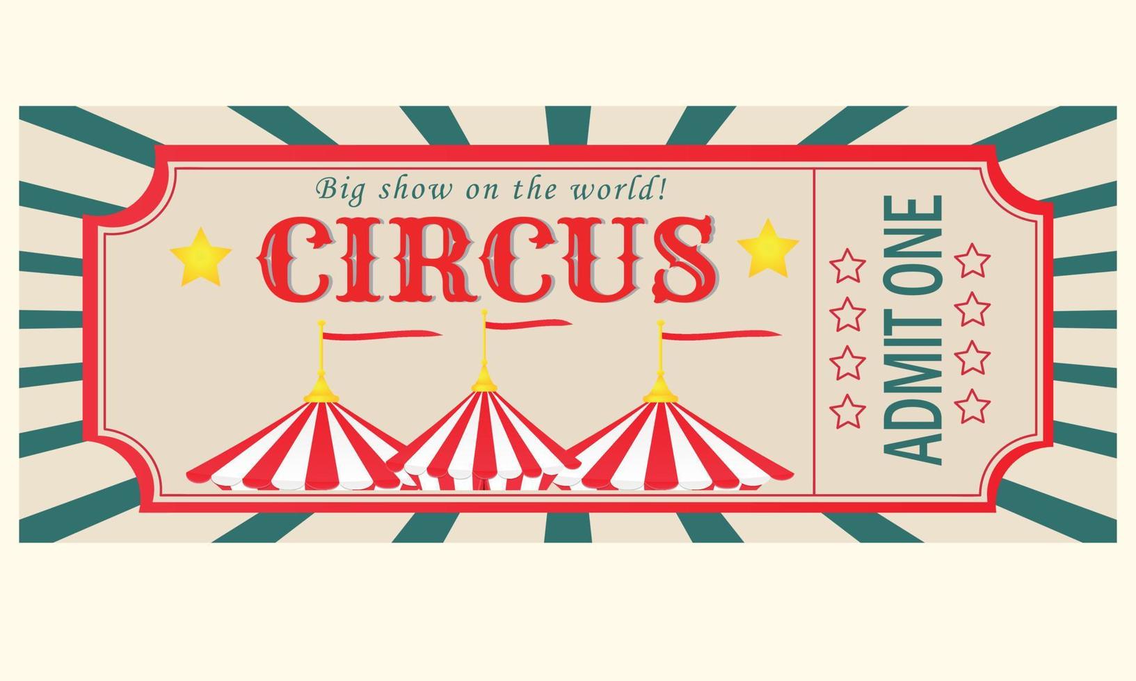 circus ticket. uitnodiging naar de circus. vector