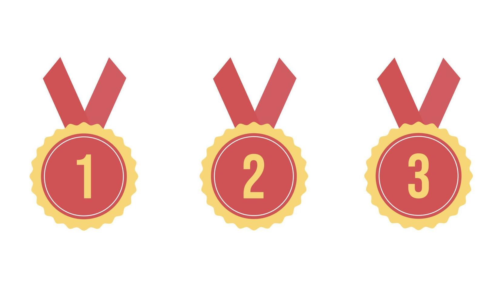 reeks van badges met linten eerst, seconde, derde plaats winnaars . vector illustratie