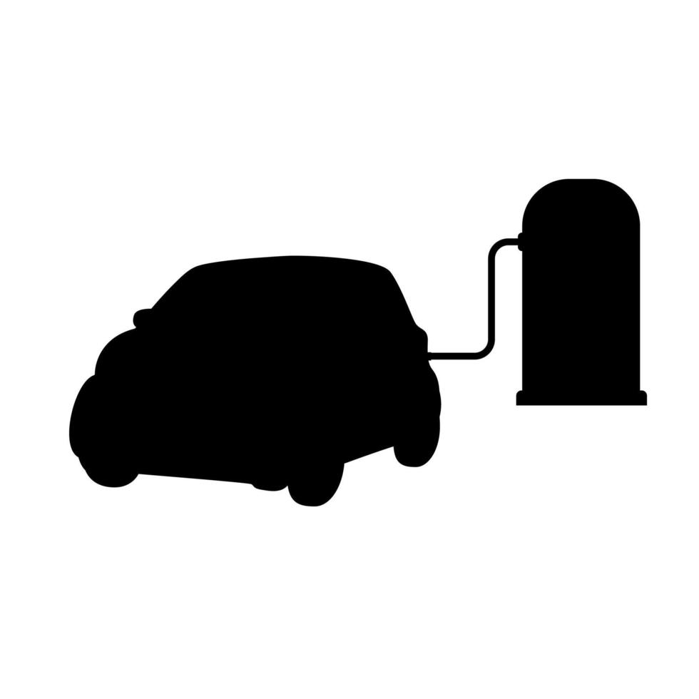 silhouet van een elektrisch slim auto. vector illustratie